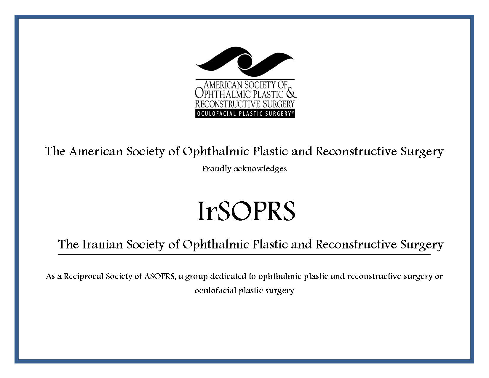 IrSOPRS Certificate