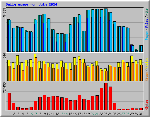Daily usage for July 2024