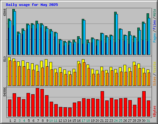 Daily usage for May 2025