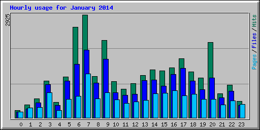 Hourly usage for January 2014