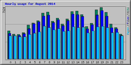 Hourly usage for August 2014