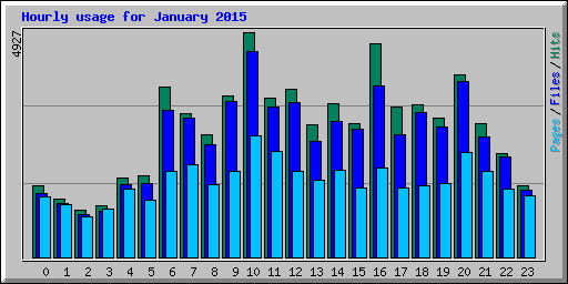 Hourly usage for January 2015