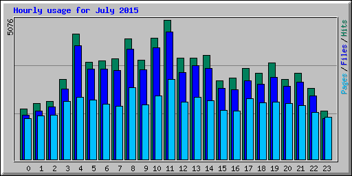 Hourly usage for July 2015