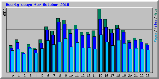 Hourly usage for October 2016