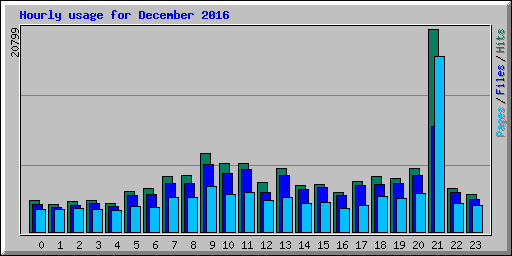 Hourly usage for December 2016