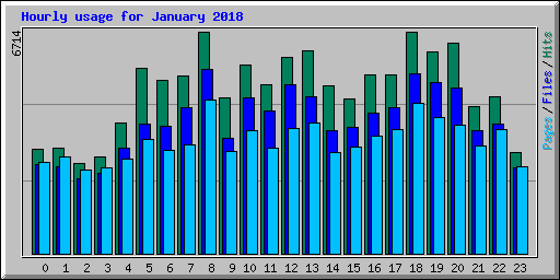 Hourly usage for January 2018