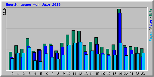 Hourly usage for July 2018