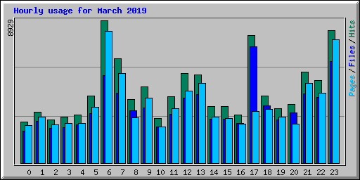 Hourly usage for March 2019