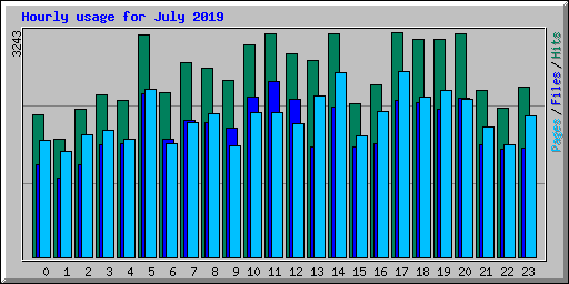 Hourly usage for July 2019