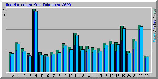 Hourly usage for February 2020