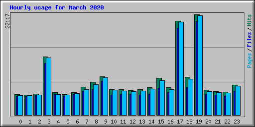 Hourly usage for March 2020