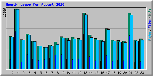 Hourly usage for August 2020