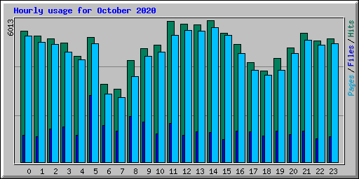 Hourly usage for October 2020