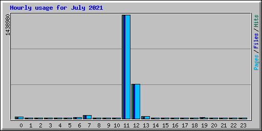 Hourly usage for July 2021