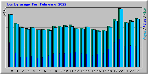 Hourly usage for February 2022