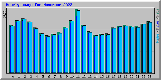 Hourly usage for November 2022