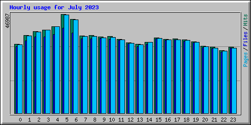 Hourly usage for July 2023