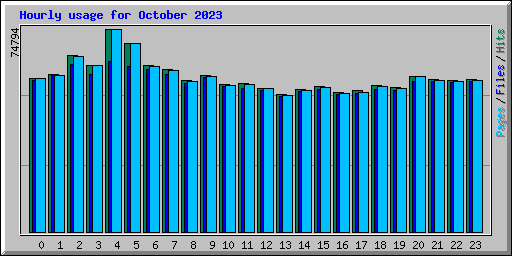 Hourly usage for October 2023