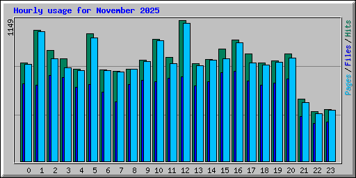 Hourly usage for November 2025
